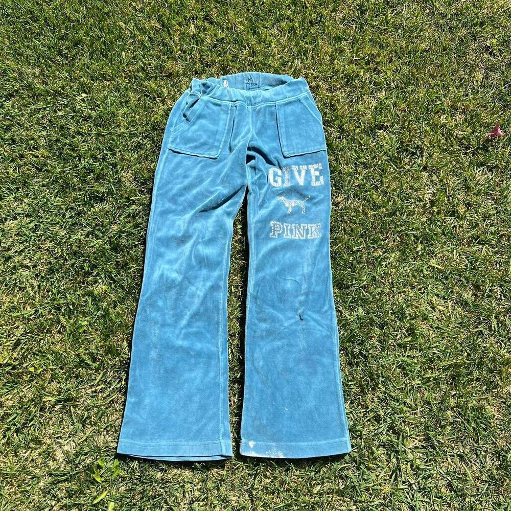 Pink victoria secret y2k suede pants sweats women’s size xs